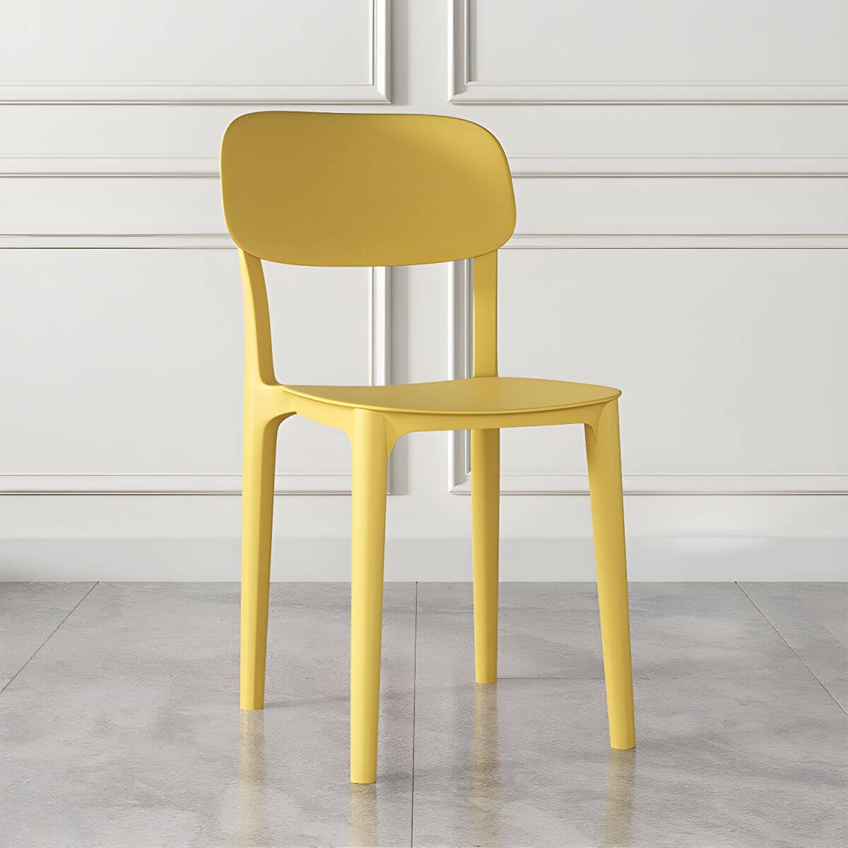 Stackable Nordic acrylic dining chair with backrest and acrylic legs