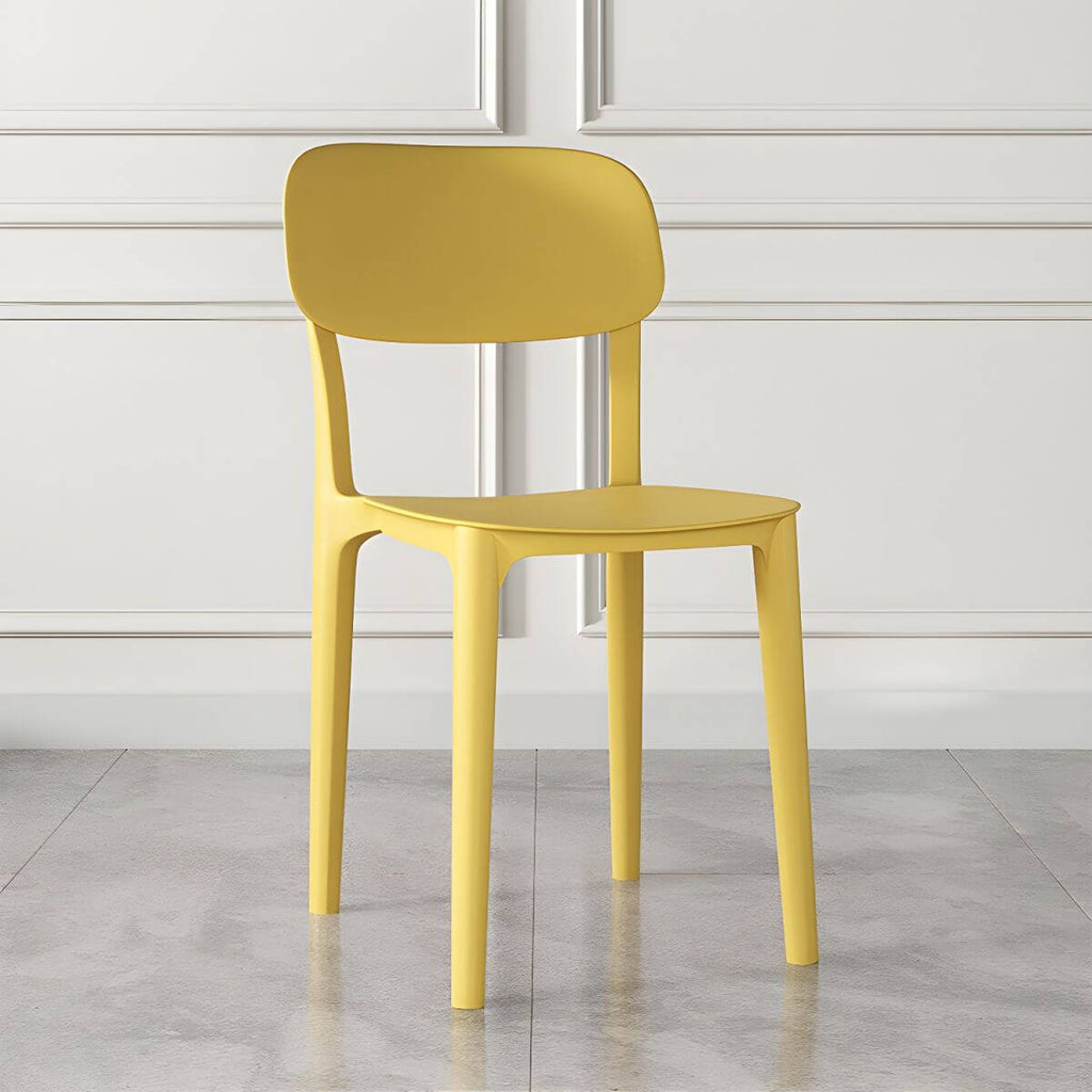 Stackable Nordic acrylic dining chair with backrest and acrylic legs