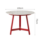 Modern terrazzo dining table with sleek design, perfect for cozy meals and home office use
