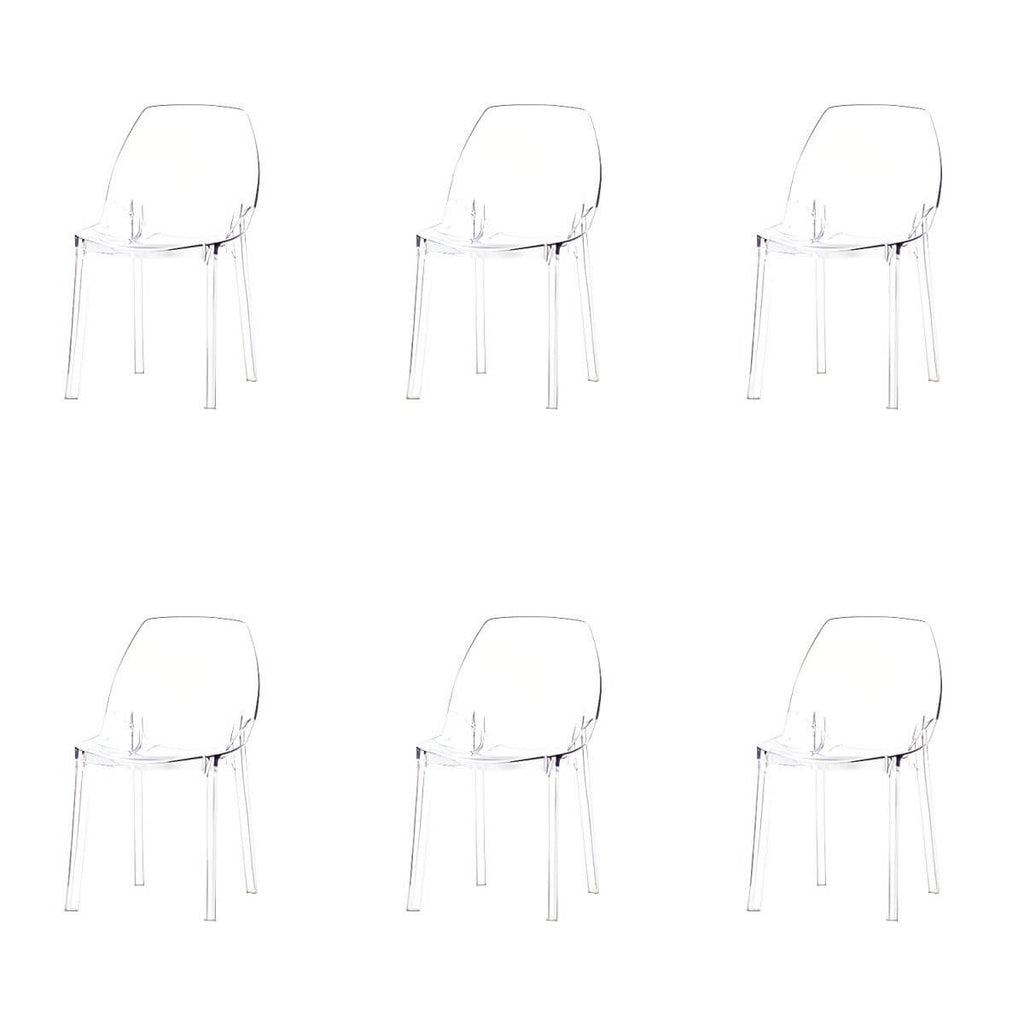 Armless acrylic side Parsons dining chair for indoor home use