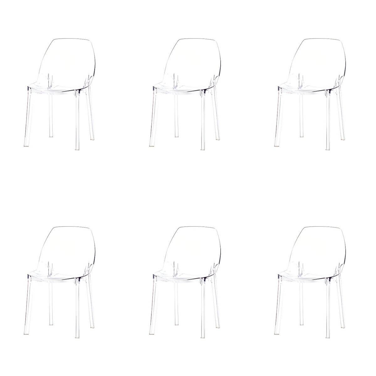 Armless acrylic side Parsons dining chair for indoor home use
