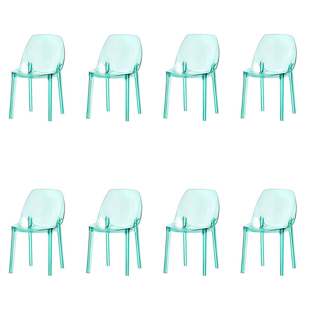 Armless acrylic side Parsons dining chair for indoor home use