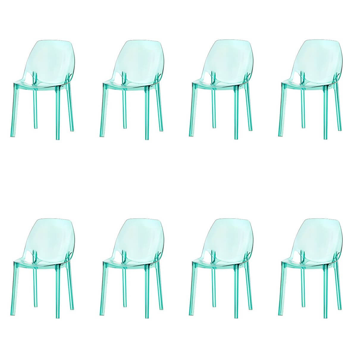 Armless acrylic side Parsons dining chair for indoor home use