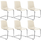 Scandinavian style plastic and acrylic dining side chair with silver legs, non-upholstered design