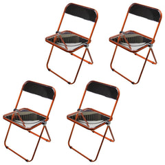 Contemporary Acrylic Open Back Folding Armless Chair for Dining Room Dining Chairs