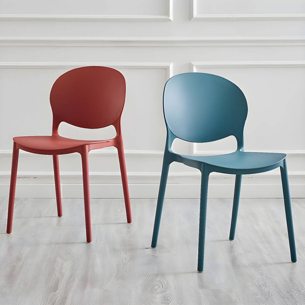 Modern acrylic dining side chair with open back, 32 inches tall, ideal for restaurant seating main product image Main image