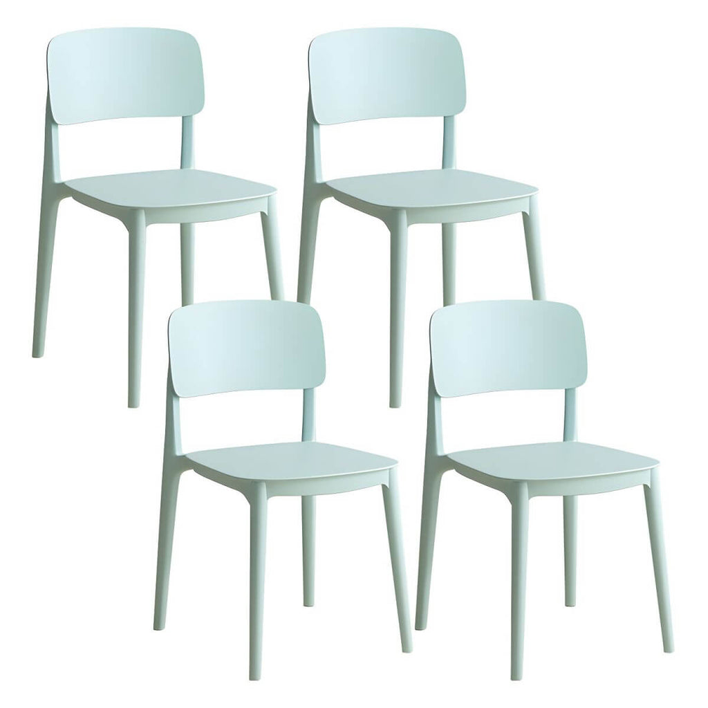 Scandinavian style stackable plastic and acrylic side chair for kitchen and dining