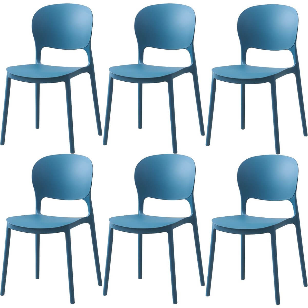 Scandinavian style stackable plastic and acrylic dining side chair for kitchen and dining