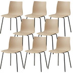 Modern plastic and acrylic side chair with metal legs, ideal for kitchen and dining rooms