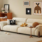 Modern green and white sofa with soft tech fabric, perfect for a cozy living room