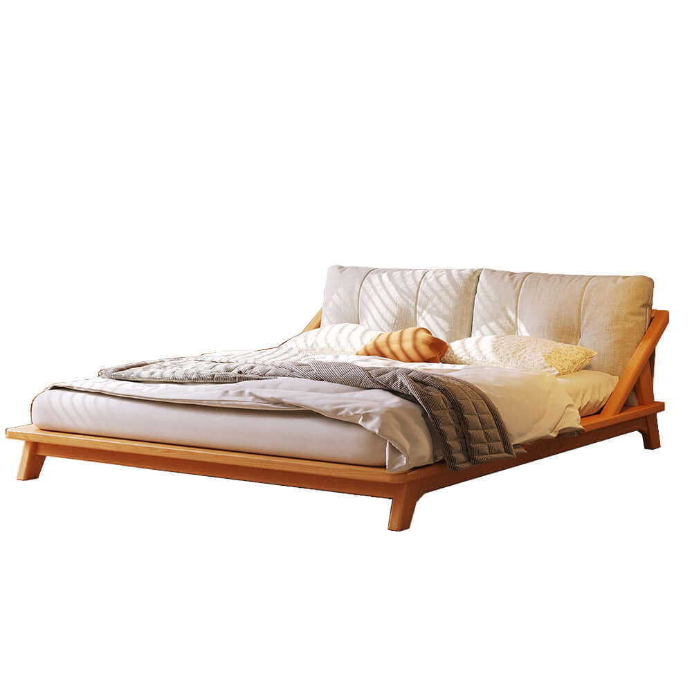 Double bed made of solid wood with tatami design for a natural and sturdy sleeping experience