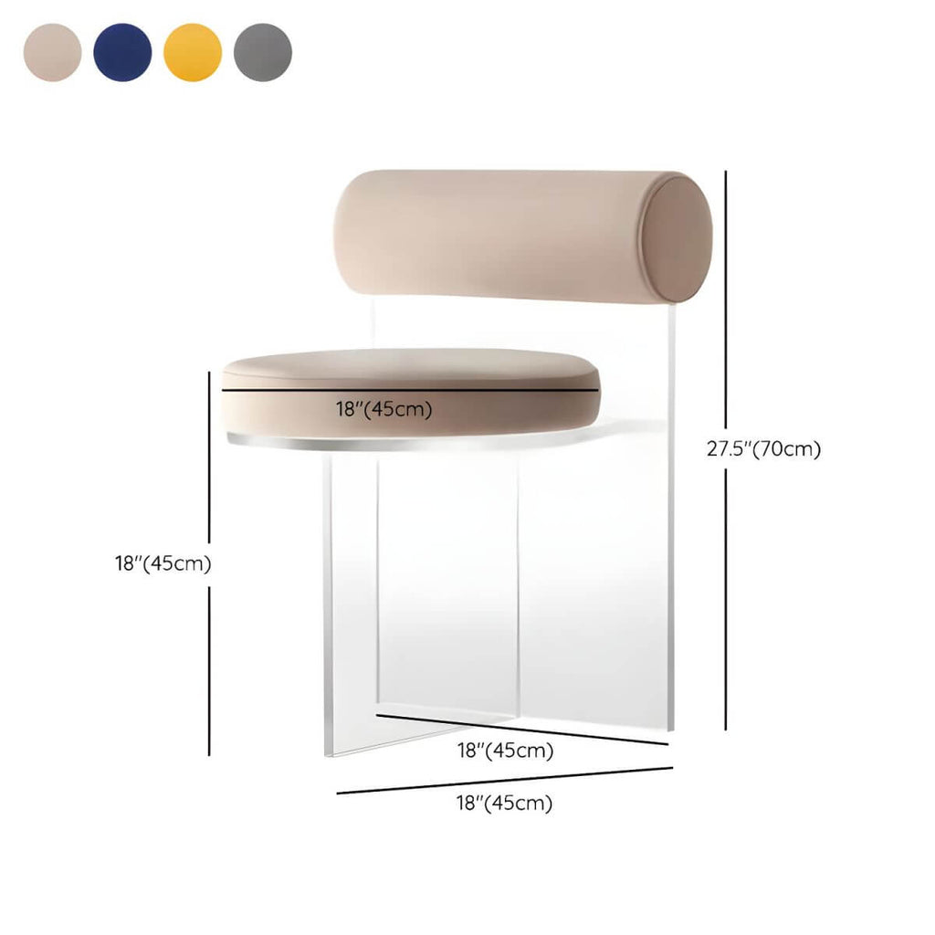 Acrylic contemporary dining chair with solid back, perfect for modern dining rooms