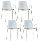 Scandinavian stackable kitchen chair with plastic and acrylic seat and metal legs