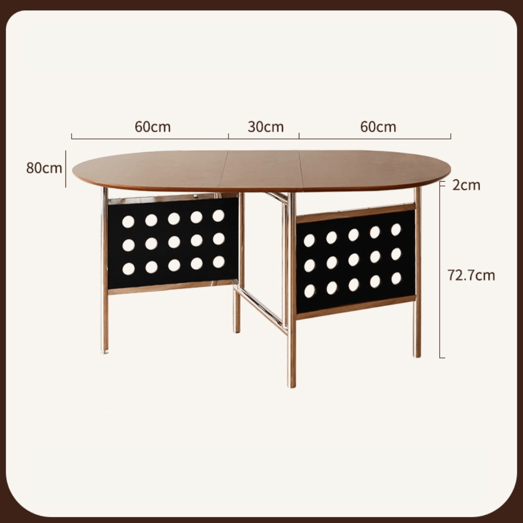 Retro-style dining table with smooth edges, perfect for family meals and work