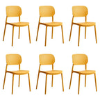 Stackable Scandinavian style plastic and acrylic side chair with low back for dining