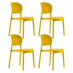 Stackable Modern Side Chair with Low Back in Plastic & Acrylic - Contemporary Style Dining Chairs