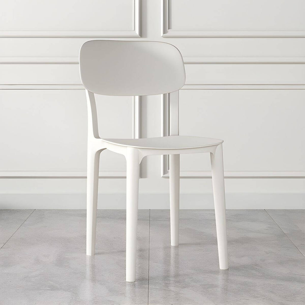 Stackable Nordic acrylic dining chair with backrest and acrylic legs