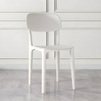 Stackable Nordic acrylic dining chair with backrest and acrylic legs