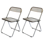 Contemporary acrylic folding armless chair with open back, ideal for dining rooms