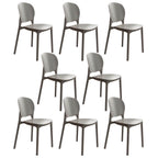 Stackable Scandinavian side chair with open back made of plastic and acrylic for dining