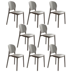 Stackable Scandinavian Side Chair with Open Back and Plastic & Acrylic Material Dining Chairs