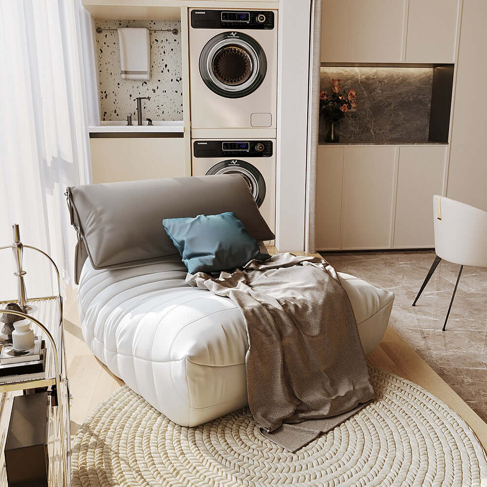 High-quality leather Togo sofa chair with frosted finish, comfortable and versatile floor couch