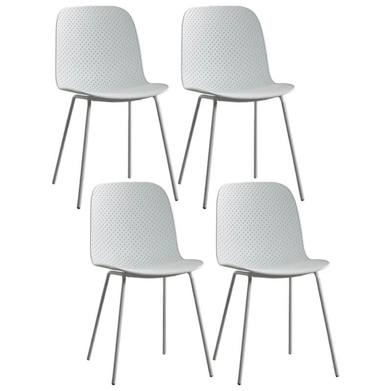 Scandinavian stackable kitchen chair with plastic and acrylic seat and metal legs