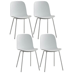 Scandinavian Stackable Plastic & Acrylic Kitchen & Dining Chair with Metal Legs Dining Chairs