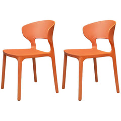 Scandinavian Stackable Side Chair with Open Back and Plastic & Acrylic Material Dining Chairs