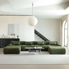 Modern Teddy Velvet Upholstered Sectional Sofa Modular Sofa