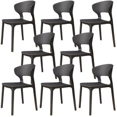 Scandinavian Stackable Side Chair with Open Back and Plastic & Acrylic Material Dining Chairs