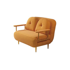 Glam Polyester Fiber Convertible Sofa Sleeper with Tufted Back Futons