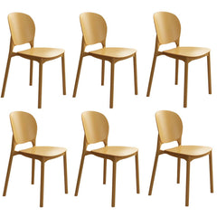 Stackable Scandinavian Side Chair with Open Back and Plastic & Acrylic Material Dining Chairs