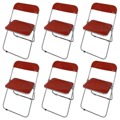 Contemporary Acrylic Open Back Folding Armless Chair for Dining Room Dining Chairs