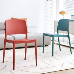 Scandinavian Plastic & Acrylic Dining Chair with Low Back Rest and Armless Design Dining Chairs