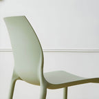 Stackable modern Scandinavian plastic and acrylic chair for kitchen and dining use