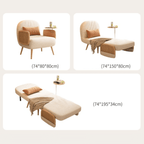 MidCentury modern single sofa bed with rattan, convertible folding daybed and lounge chair