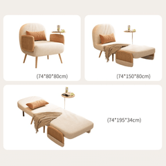Elegant Folding Lounge Chair with Retro Rattan Accents