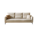 Straight sofa recliner with left-hand facing and round arms, made of polyester blend fabric