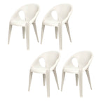 Stackable modern arm chair with open back made of plastic and acrylic for dining