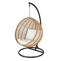 Unfinished Color Climate-resistant Metal Porch Swing with Cushions, Chain, and Stand Porch Swings