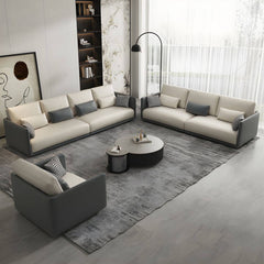 Polyester Modern Sofa 35"W Square Arm Sofa Sofa with Bolster Pillows for Living Room Sofa