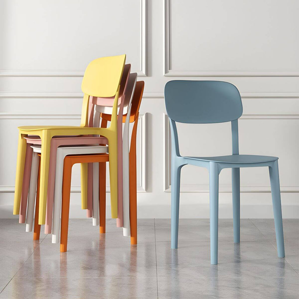 Stackable Nordic acrylic dining chair with backrest and acrylic legs main product image