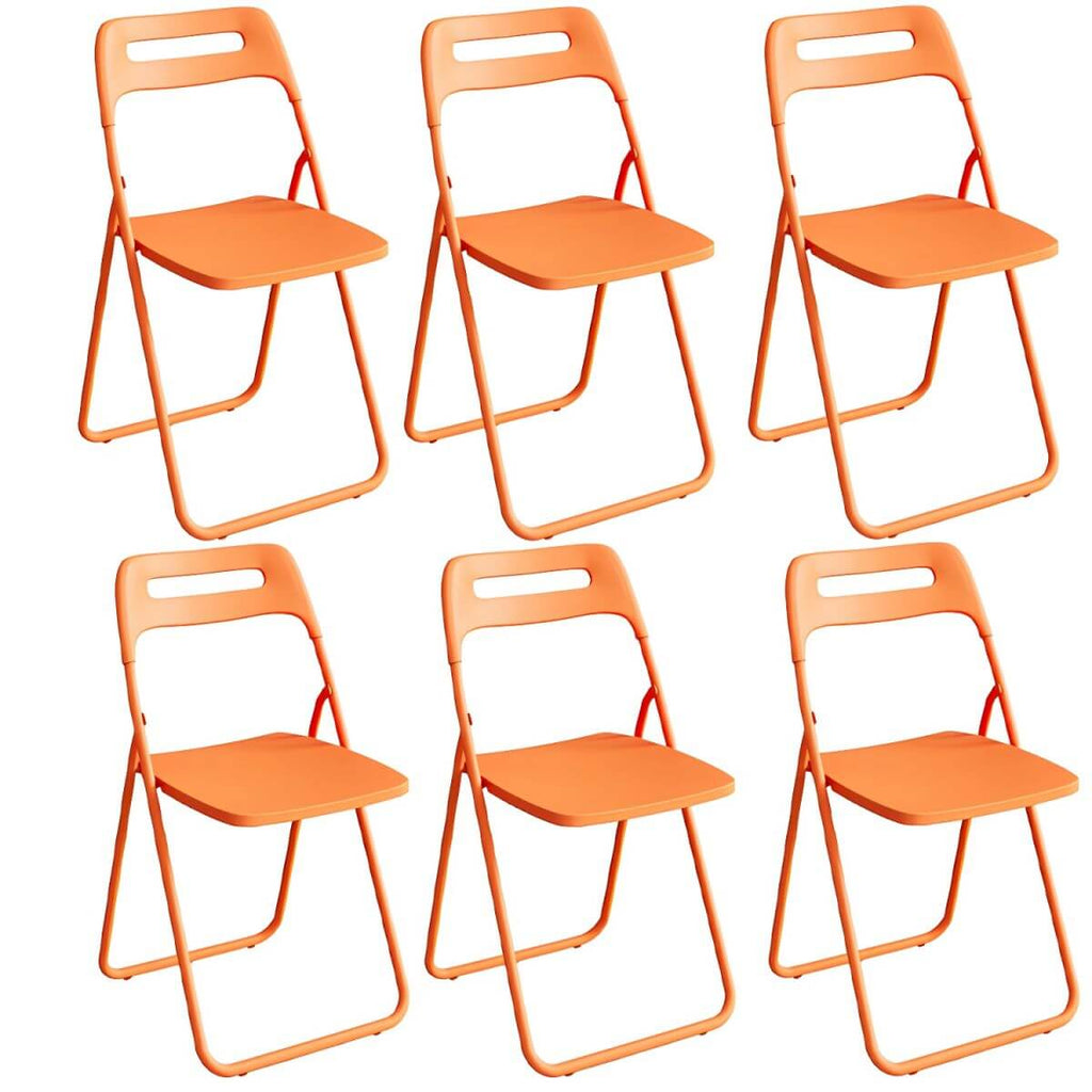 Modern collapsible open back side chair made of plastic and acrylic, ideal for kitchen and dining areas