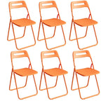 Modern collapsible open back side chair made of plastic and acrylic, ideal for kitchen and dining areas