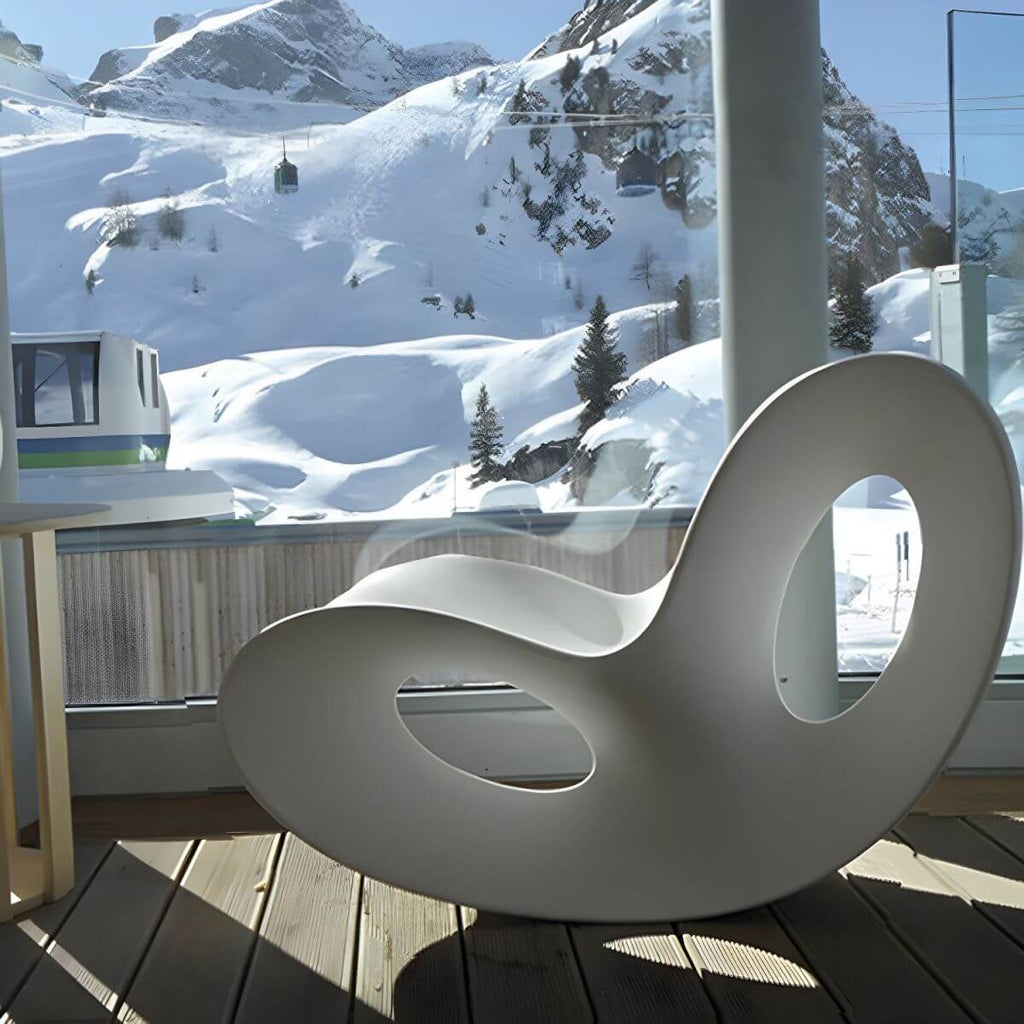 Contemporary plastic and acrylic rocking accent chair with modern design