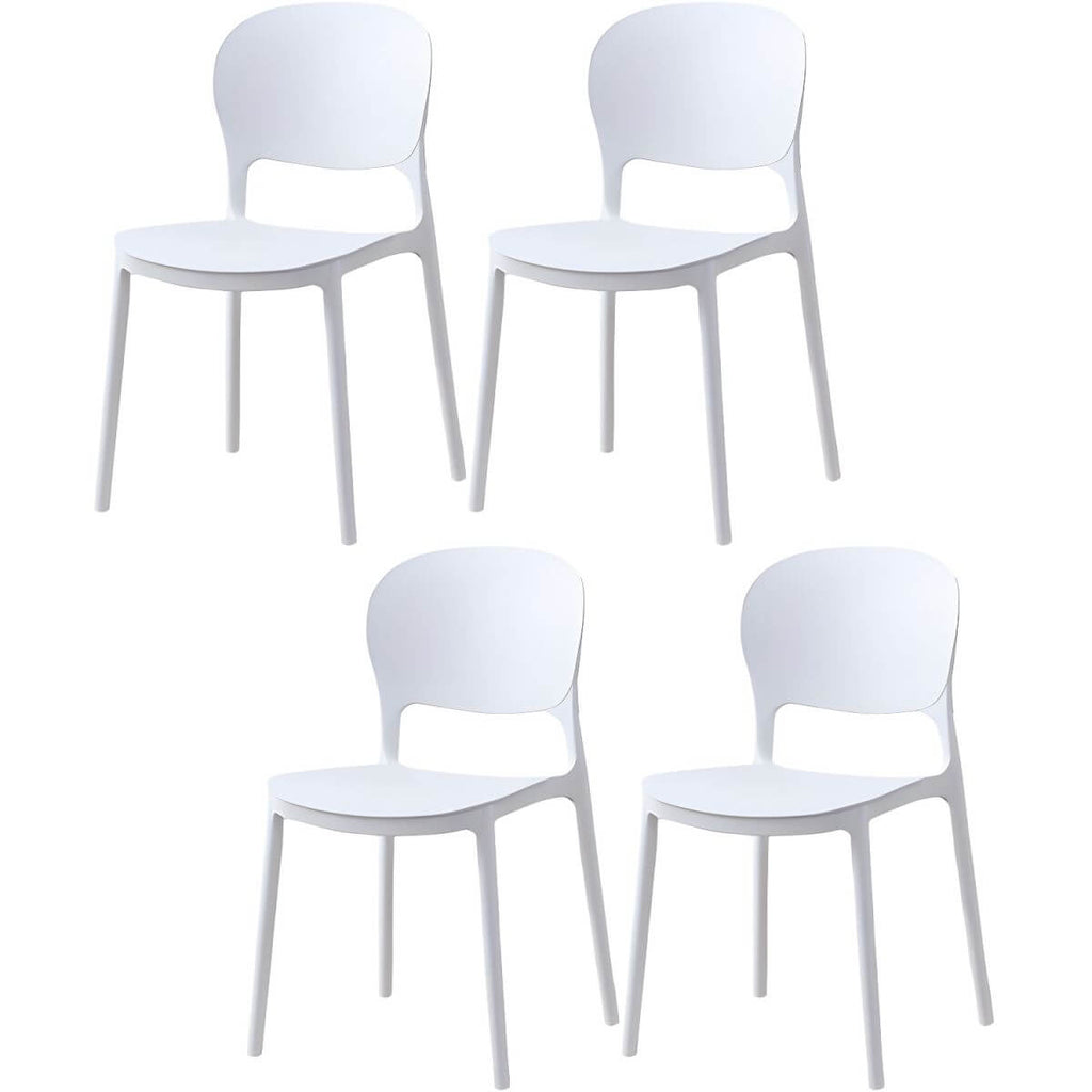 Scandinavian style stackable plastic and acrylic dining side chair for kitchen and dining