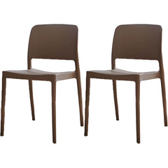 Scandinavian Plastic & Acrylic Dining Chair with Low Back Rest and Armless Design Dining Chairs