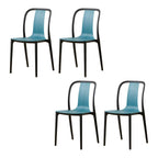Low-back plastic and acrylic side chair with modern style for kitchen and dining areas