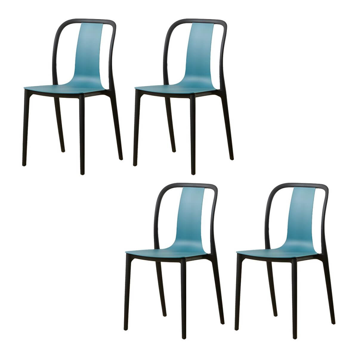 Low-back plastic and acrylic side chair with modern style for kitchen and dining areas